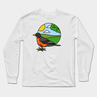 American Robin Long Sleeve T-Shirt